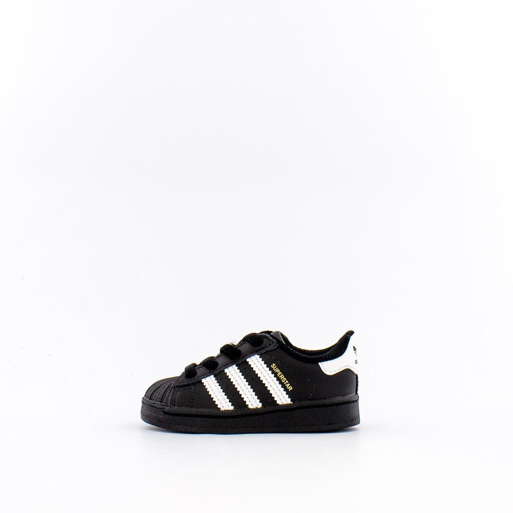 USED Adidas unisex Superstar Shoes Kids', Black, Size 6K